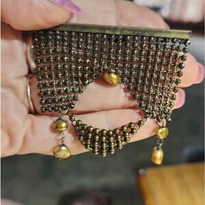 ✨ Rare Signed LAURA VOGEL NYC Art Deco Mesh Brooch Pin ✨